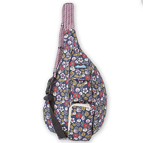 KAVU Original Rope Bag Sling Pack with Adjustable Rope Shoulder Strap - Sakura Fall