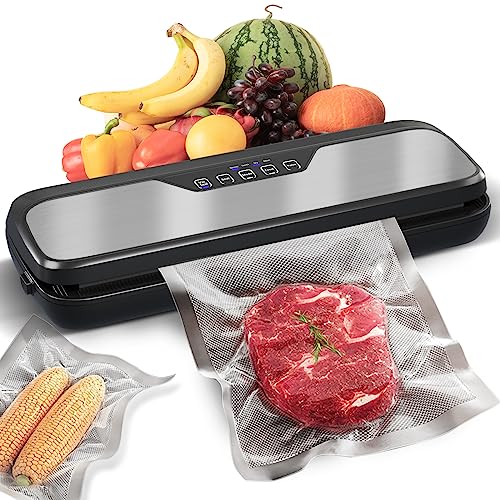 Vacuum Sealer Machine, Lifeplus Fully Automatic Vacuum Sealing System for Moist and Dry Food Preservation. Perfect for Vegetables Nuts Fruits. Sealing of Canned Foods. 10x Vacuum Sealers Bags