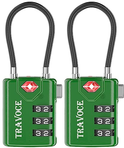 TSA Approved Luggage Locks, Travel Locks Which Also Work Great as Gym Locks, Toolbox Lock, Backpack and More 1,2,4,6 &10 pk (Army Green)