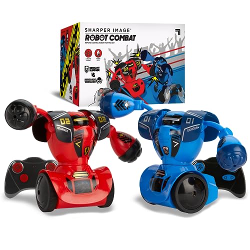 Sharper Image Robot Combat Set, 2-Player Remote Control RC Battle Robots for Kids & Family, LED Lights & Sound Effects, Wireless Infrared Technology, Fun Electronic Fighting Game