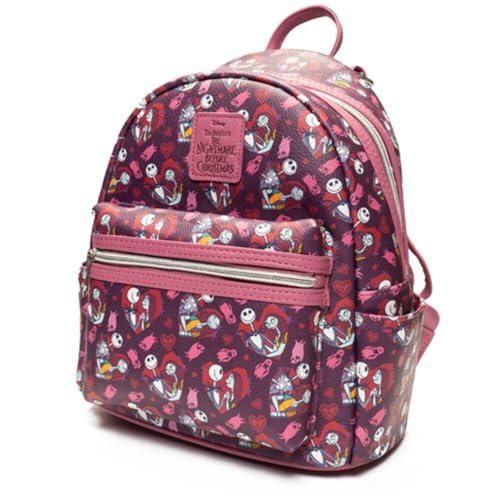 Loungefly The Nightmare Before Christmas Jack and Sally Hearts Mini Backpack