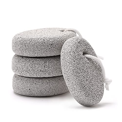 4-Pack Natural Pumice Stone for Feet, Borogo Lava Pedicure Tools Hard Skin Callus Remover for Feet and Hands - Natural Foot File Exfoliation to Remove Dead Skin, Heels, Elbows, Hands