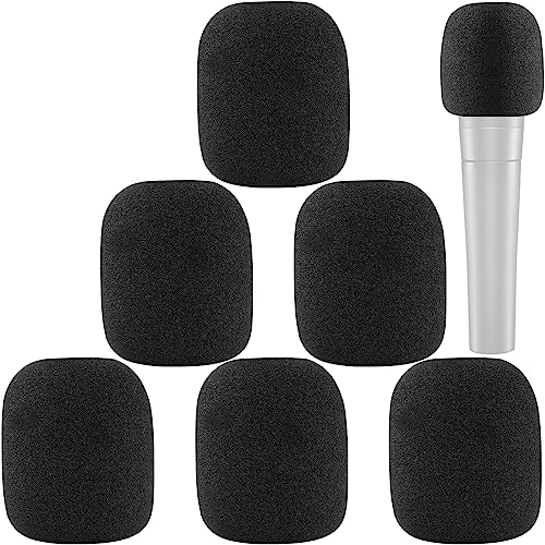 Windscreen for SM58, 6Pack Microphone Pop Filter Foam Cover for Shure SM58 SM48,Mic Cover Replacement for Noise Reduction By ChromLives,Black