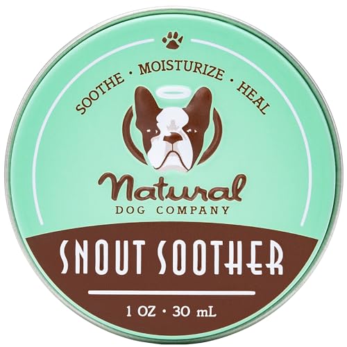 Natural Dog Company Snout Soother Dog Nose Balm, 1 oz. Tin, Dog Balm for Paws and Nose, Moisturizes & Soothes Dry Cracked Noses, Plant Based Nose Cream for Dogs