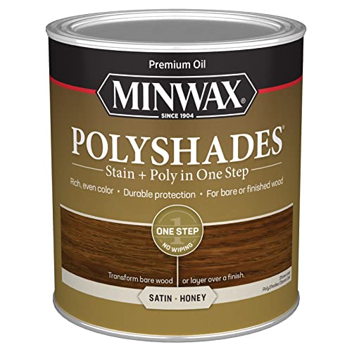 Minwax PolyShades Wood Stain + Polyurethane Finish – Quart, Honey, Satin