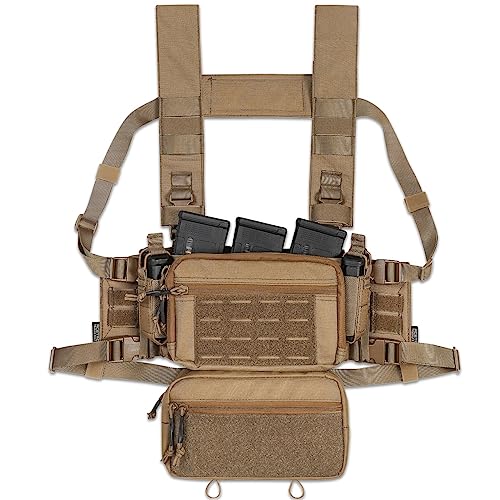 ACETAC S.O.P. Tactical Chest Rig with 5.56/7.62 Magazine Pouch Holder, Pistol Pouch, Wing Pouch, Molle Dangler Pouch