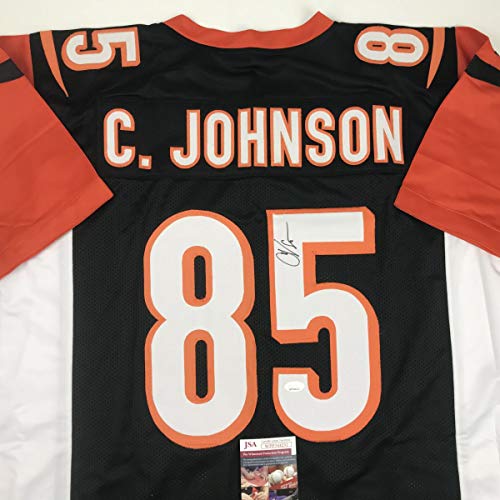 Autographed/Signed Chad Johnson Ochocinco Cincinnati Black Football Jersey JSA COA