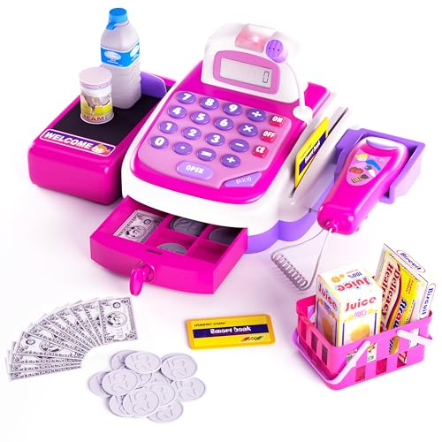 CifToys Cashier Toy Cash Register Playset | Pretend Play Set for Kids | Colorful Children’s Supermarket Checkout Toy with Microphone & Sounds | Ideal Gift for Toddlers & Pre-Schoolers