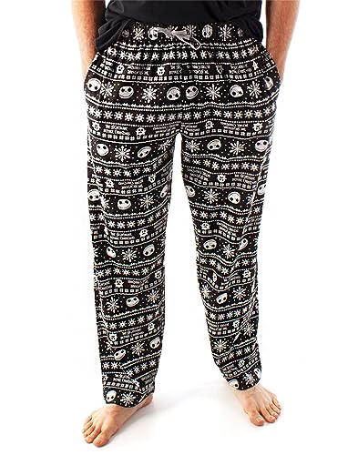 Disney Nightmare Before Christmas Lounge pants Jack Skellington Mens Pyjama Bottoms Medium Black