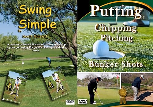Swing Simple and Putting Chipping Short Game Golf Instruction Dvd's By Scott Barrett Full Swing and Short Game