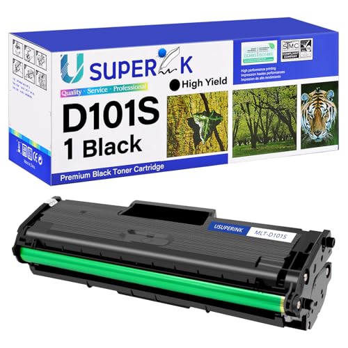 USUPERINK 1 Pack Compatible Toner Cartridge Replacement for Samsung MLT-D101S D101S 101S MLTD101S Black Use in ML-2166W ML-2160 ML-2165 SCX-3405W ML-2165W SCX-3405FW SCX-3400 SCX-3401FH Printer