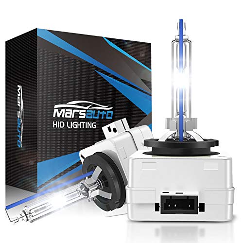 Marsauto D1S HID Headlight Bulbs, 6000K Cold White, Xenon Replacement Bulb(Not Halogen/Led Bulbs), 5 Years Lifespan, Waterproof Design, Up to 350% Brightness, Low/high Beam,2 Pcs