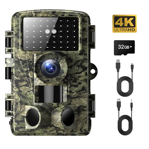 Dargahou Trail Camera - 4K 48MP Game Camera with Night Vision, 0.05s Trigger Motion Activated Hunting Camera, IP66 Waterproof, 130 Wide-Angle with 46pcs No Glow Infrared Leds for Outdoor Wildlife