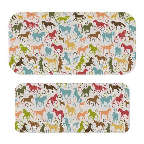 Horses and Horseshoe Print Cute Skin Decal Sticker Cover for Switch Console and Switch Lite Full Set Protector
