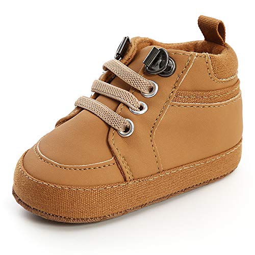 SOFMUO Baby Boys High-Top Ankle Sneakers Infant Slippers Anti-Slip Soft Sole Toddlers First Walkers Shoes