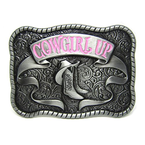 MASOP VOGU Country Western Boots Cowgirl Pink Belt Buckles Women Girls Smooth Buckle
