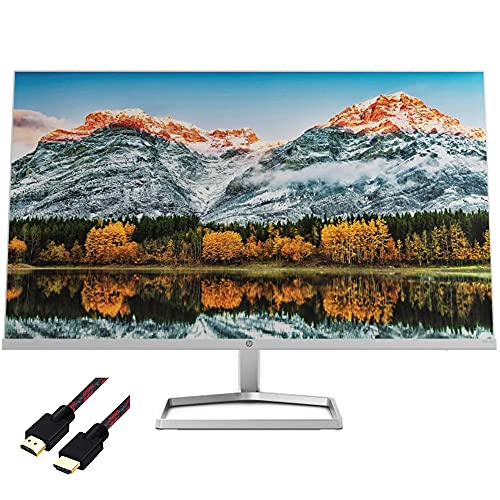HP New 2021 M27fw FHD Monitor - 2H1A4AA#ABA - 27' IPS Display - Silver - AMD FreeSync Technology + HDMI Cable