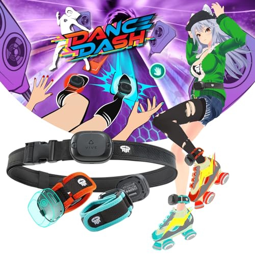 Rebuff Reality Trackstraps for VIVE Ultimate Tracker + Dance Dash Game Key – VIVE Ready, Full-Body Tracking in VR Chat and other FBT games