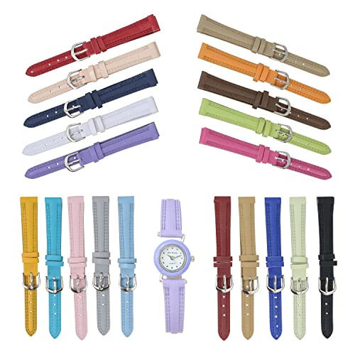 Gino Milano Multi-Color 21 Changeable Bezel and Strap Leather Band Watch Set with Heart Shaped Box for Girls & Women with Small Wrists