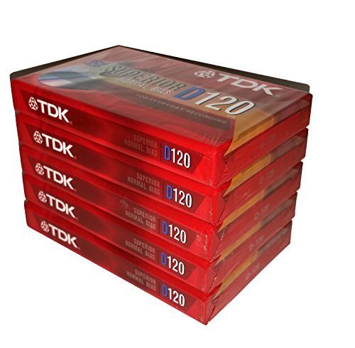 TDK Superior Normal Bias D120 IEC I / Type I For Everyday Recording Audio Cassette Tapes - 5 Pack by TDK