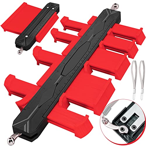 12'Contour Gauge Set with Metal Lock,Large Widen Profile Gauge with Aluminum Core-Smooth Use,Lock Securly,Contour Duplicator Thin Pins-Copy Precisely,Father's Day Gift,Gift for Dad Handyman(12',5')