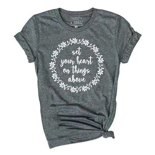 Corinthian's Corner Set Your Heart On Things Above Religious Tee Shirt, XL
