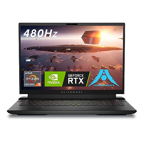 Alienware m18 AMD Gaming Laptop - 18-inch FHD+ (1920 x 1200) 480Hz 3ms Display, AMD Ryzen 9-7845HX, 32GB DDR5 RAM, 1TB SSD, NVIDIA GeForce RTX 4080 GDDR6, 1-Year Premium Support - Dark Metallic Moon