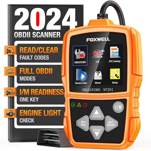FOXWELL NT201 OBD2 Scanner Car Code Reader Check Engine Light Reader OBDII EOBD Car Computer Diagnostic Scan Tool Auto Fault Code Scanner for All Cars After 1996
