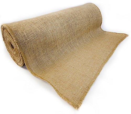 RichCraft 14' x 10yd NO-FRAY Burlap Roll ~ Natural Table Runner Fabric with Finished Edges. Perfect for Weddings, Placemat, Crafts. Decorate Without The Mess!