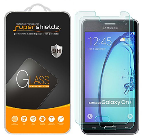 Supershieldz (2 Pack) Designed for Samsung (Galaxy On5) Tempered Glass Screen Protector, Anti Scratch, Bubble Free