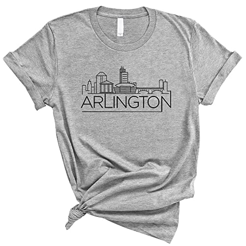 TeesAndTankYou Skyline Arlington Virginia Shirt Unisex Large Grey