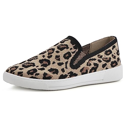 WHITE MOUNTAIN Women's Shoes Until Slip-On Sneaker, Leopard/Fabric, 8 M