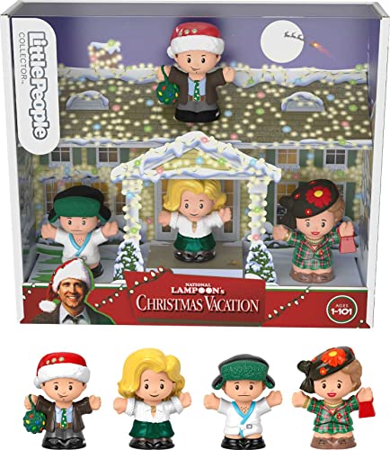 Little People Collector National Lampoon's Christmas Vacation Special Edition Set In Display Gift Box for Adults & Fans, 4 Figures