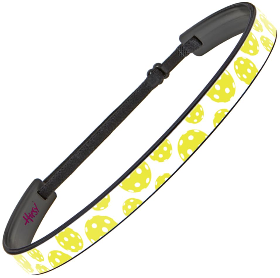Hipsy Pickleball Pro Adjustable & Flexible Headband Women's Sports 5/8' Pickle Ball Head Band for Women Girls and Teens (Neon Yellow)