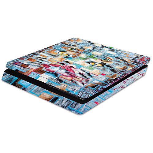 MightySkins Skin Compatible with Sony PS4 Slim Console - Face Tiles | Protective, Durable, and Unique Vinyl Decal wrap Cover | Easy to Apply, Remove, and Change Styles | Made in The USA