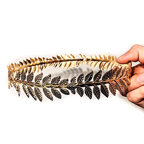 EAWIN Roman Emperor Crown Laurel Wreath Gold Leaf Headband Toga Costume Accessory Caesar Circlet Wedding Headpiece