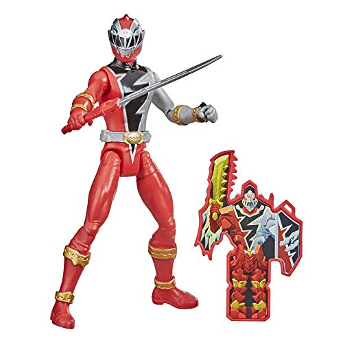 Power Rangers Dino Fury Red Ranger 6-Inch Action Figure Toy Inspired by TV Show with Dino Fury Key and Dino-Themed Accessory for Ages 4 and Up