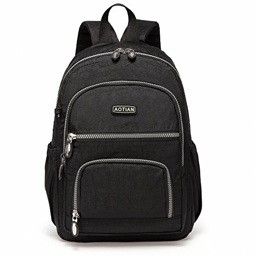 AOTIAN Small Lightweight Backpack Durable Travel Hiking Women and Girls Daypack, 9 Liters Black
