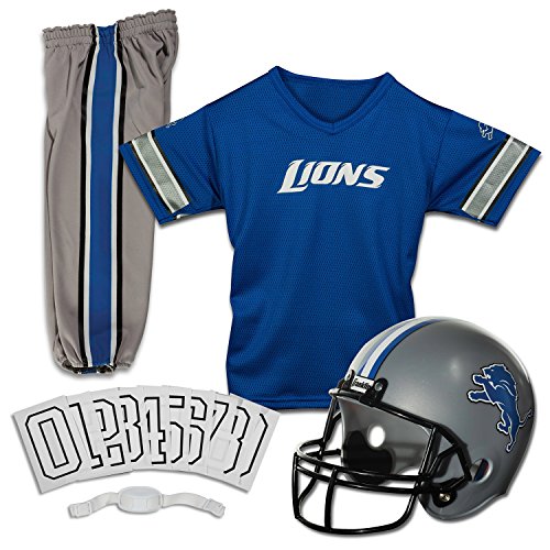 Franklin Sports Detroit Lions Kids NFL Uniform Set - Youth NFL Team Jersey, Helmet, Pants + Apparel Costume - Official NFL Gear -Youth Small