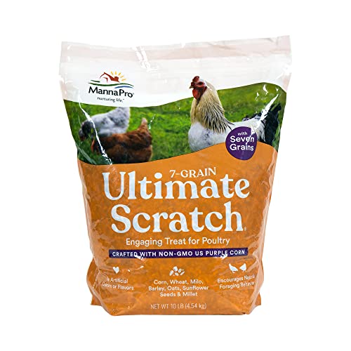 Manna Pro 7-Grain Ultimate Chicken Scratch - Scratch Grain Treat for Chickens and Other Birds - Non-GMO Natural Ingredients - 10 lbs