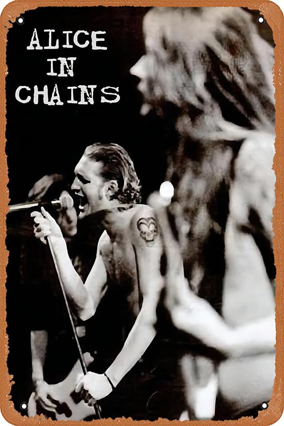 AirBnk Alice in Chains 1992. Poster 12' X 8' Vintage Metal Tin Sign Home Decor Garage Man Cave Wall Art.
