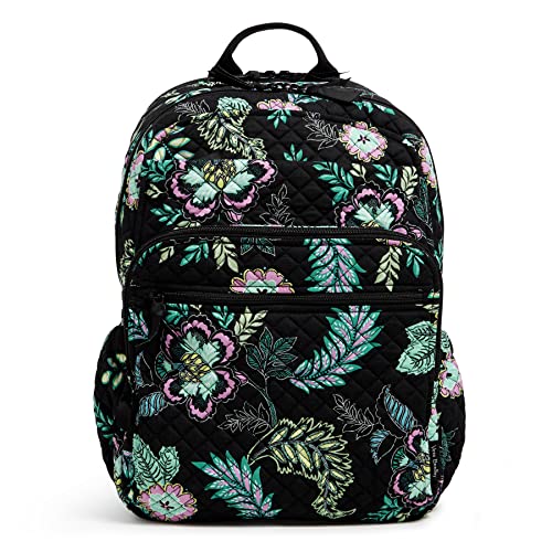Vera Bradley Women's Cotton XL Campus Backpack, Island Garden - Recycled Cotton, One Size