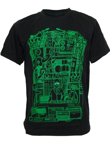 SODAtees Funky Freak DJ @ Keyboards Party Club Men's T-Shirt - Black - Large