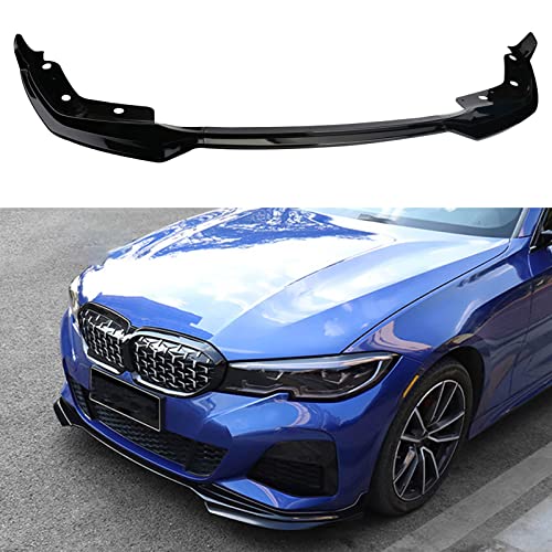 Front Bumper Lip Compatible for 2019-2022 3 Series G20/G28 Sedan 3 Series M Sport,3Pcs Lip Chin Spoiler Gloss Black Front Bumper Spoiler