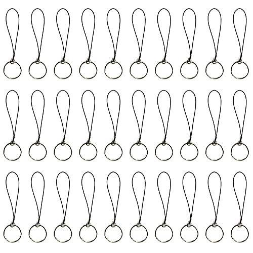 IFAMIO 30 Pcs Key Rings with Lanyards for MP3 MP4 Player Split Key Chain Rings with Nylon Strap Cord for USB Flash Drive Cellphone