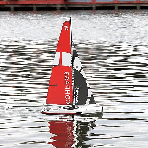 WESTN Wind-Driven RC Sailboat Model, 53 Inch 2-Channel RC Sailing Boat, Easy Maneuvering for Outdoor Races, Noiseless RC Boat, No Knots Needed, DIY for Adults