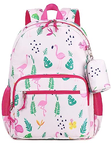 mygreen Toddler Kids backpacks with Coin Purse, Cute Lightweight Water Resistant Preschool Kindergarten Backpack for Girls Flamingo Pink