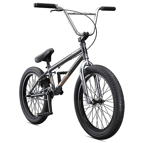 Mongoose Legion L60 Kids Freestyle BMX Bike, Intermediate Rider, Boys and Girls Bikes, 20-Inch Wheels, Hi-Ten Steel Frame, Micro Drive 25x9T BMX Gearing, Grey