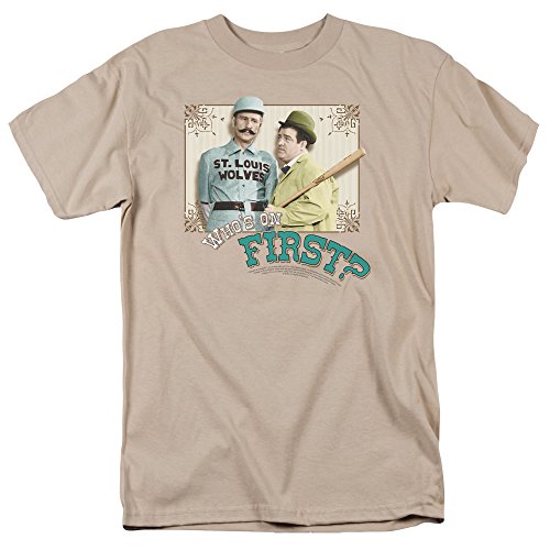 Abbott & Costello Who's On First Adult T-Shirt, X-Large Brown