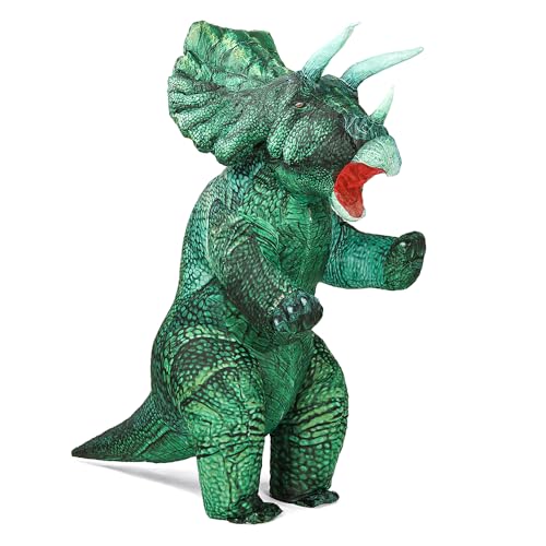 MXoSUM Inflatable Dinosaur Costume Blow up Triceratops Costumes for Adults Fancy Dino Onesies Party Halloween Cosplay Costume